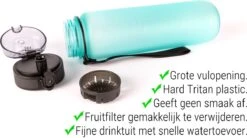 Drinkfles - 1 Liter - Sport Bidon Drinkbus 1000ml - Lichtblauw - King Mungo KMDF043 -Barbecues Verkoopwinkel 1200x670 4