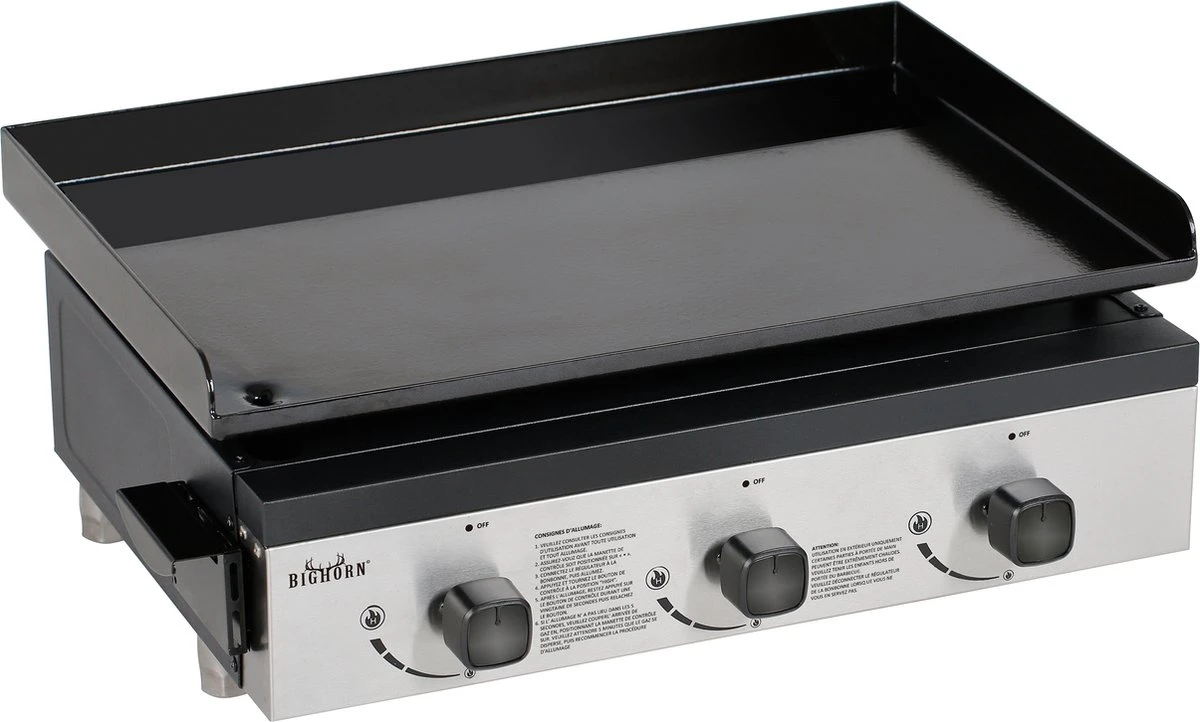 Bighorn Plancha Grill - Gasbarbecue – Tabletop – Draagbaar – 3 Branders 1 Bighorn Plancha Grill - Gasbarbecue – Tabletop – Draagbaar – 3 Branders