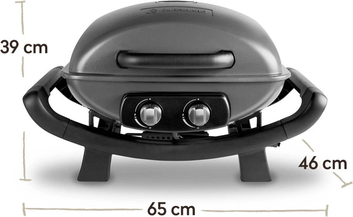 Burnhard Draagbare 2-Branders Gasbarbecue - Afdekhoes - BBQ Wayne 2 Burnhard Draagbare 2-Branders Gasbarbecue - Afdekhoes - BBQ Wayne - Afbeelding 2