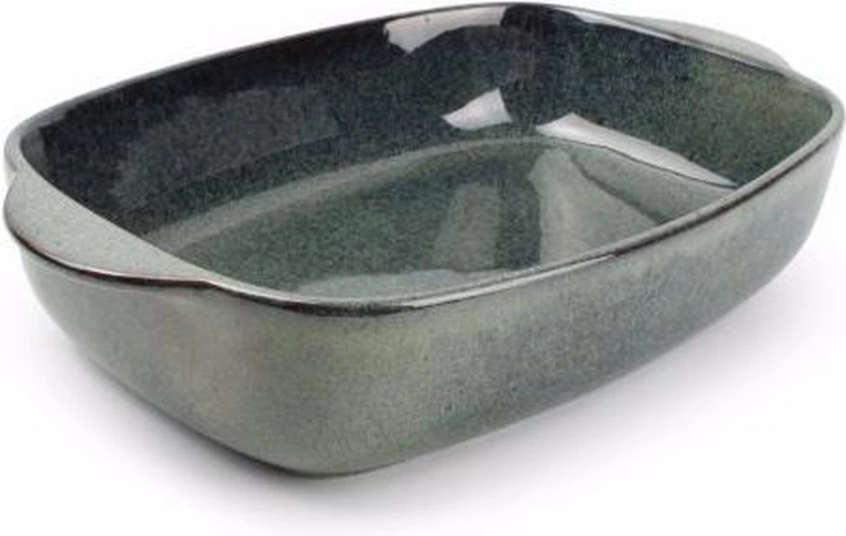 Ovenschaal 39/33x25,5xH8,5cm Groen/blauw Meridian 1 Ovenschaal 39/33x25,5xH8,5cm Groen/blauw Meridian
