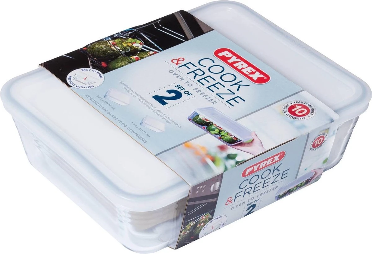 Pyrex Ovenschaal Met Deksel Cook&freez 25 X 19 X 8 Cm 2.6 L 1.5 L 3 Pyrex Ovenschaal Met Deksel Cook&freez 25 X 19 X 8 Cm 2.6 L 1.5 L - Afbeelding 3