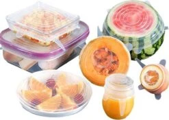 Merkloos Siliconen Deksels – Vershoud Deksels - Flexibel En Rekbaar - Herbruikbare Deksels - Wit - 6 Stuks -Barbecues Verkoopwinkel 1200x851