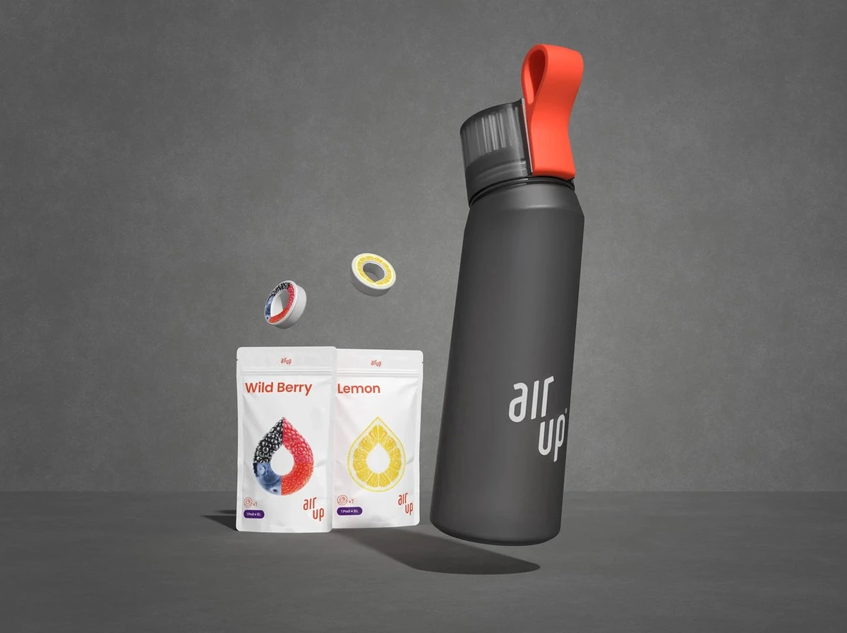 Air Up Drinkfles Starterskit - Dark Black - Inclusief 2 Pods - Starterskit - Hydraterend - Air Up Fles - Geurwater - Vegan - Bio 1 Air Up Drinkfles Starterskit - Dark Black - Inclusief 2 Pods - Starterskit - Hydraterend - Air Up Fles - Geurwater - Vegan - Bio