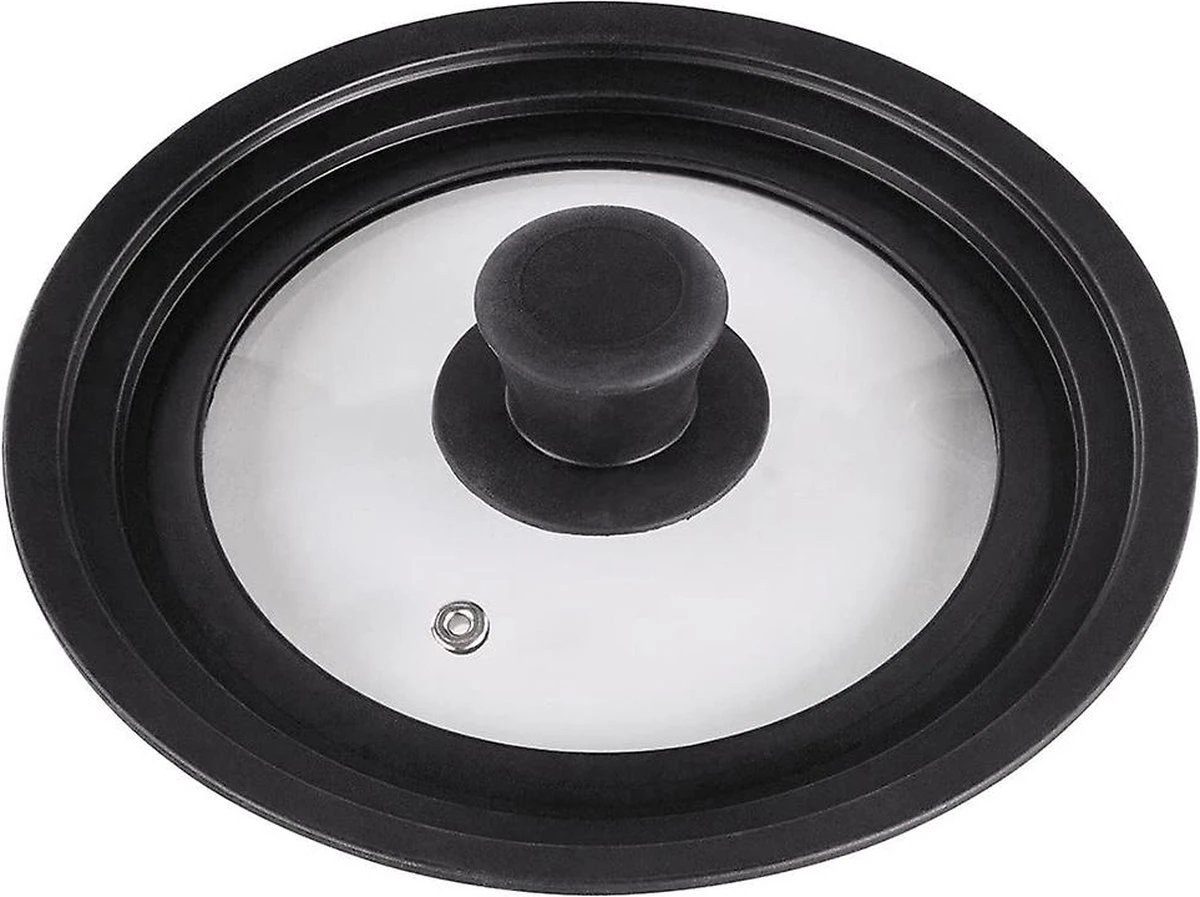 IBright Universele Glazen Deksel Met Siliconen Rand - Voor Pannen Van Ø16 Cm Tot 20 Cm 1 IBright Universele Glazen Deksel Met Siliconen Rand - Voor Pannen Van Ø16 Cm Tot 20 Cm