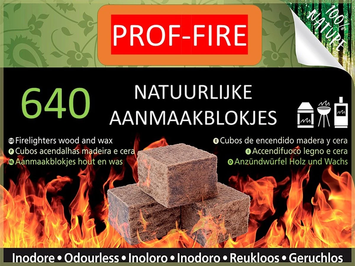 PROF-FIRE - 640 Aanmaakblokjes Bruin- Voordeelbox - Ecologisch - Milieuvriendelijk - CO2 Neutraal - Fire-Up Kwaliteit 3 PROF-FIRE - 640 Aanmaakblokjes Bruin- Voordeelbox - Ecologisch - Milieuvriendelijk - CO2 Neutraal - Fire-Up Kwaliteit - Afbeelding 3