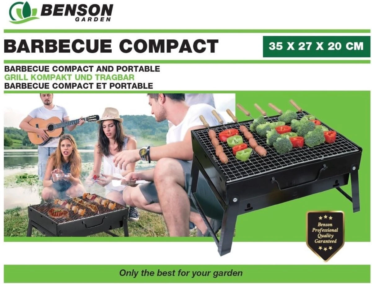 Benson Barbecue Compact - Met Handvat - 35 X 27 X 20 Cm 4 Benson Barbecue Compact - Met Handvat - 35 X 27 X 20 Cm - Afbeelding 4