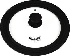 Klaus Universele Glazen Deksel Met Siliconen Rand - Voor Pannen Van 16cm/18cm/20cm