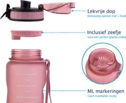 TIGR The Athlete - Drinkfles - Waterfles Met Fruit Filter - 1000ml - Rosé Goud - Met Mengbal Voor Shakes -Barbecues Verkoopwinkel 1200x981 1