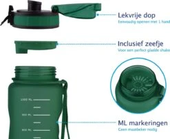 TIGR The Athlete - Drinkfles - Waterfles Met Fruit Filter - 1000ml - Groen - Met Mengbal Voor Shakes -Barbecues Verkoopwinkel 1200x983 1