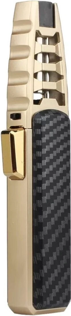 Merkloos Turbo Jetflame Aansteker - Gasbrander - Vuurwerk Torch - Crème Brûlée Brander - BBQ En Sigaren Aansteker - Windproof - Carbon Met Goudkleurige Metalen Behuizing -Barbecues Verkoopwinkel 272x1200 2