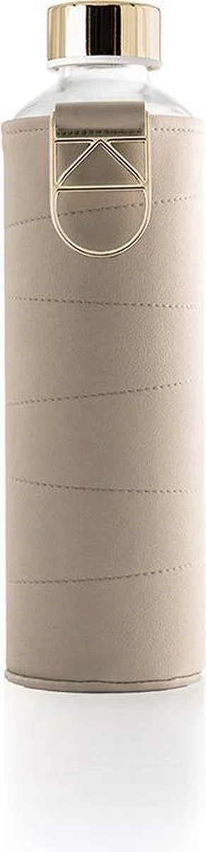 Equa Glazen Waterfles 750 Ml Mismatch Met Hoes - Beige 1 Equa Glazen Waterfles 750 Ml Mismatch Met Hoes - Beige