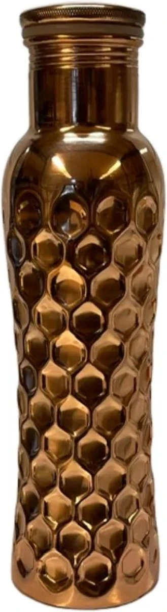 Puur Koperen Waterfles Diamond Polished - 1 Liter 3 Puur Koperen Waterfles Diamond Polished - 1 Liter - Afbeelding 3