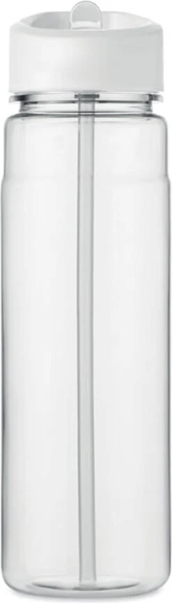 Merkloos Drinkfles Met Rietje - Waterfles - Drinkfles Volwassenen - Flip-top Deksel - RPET - Polypropyleen - 650ML - Wit -Barbecues Verkoopwinkel 342x1200 1