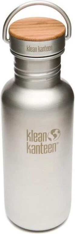 Klean Kanteen RVS Drinkfles 532ml Brushed Stainless (w/Bamboo Loop Cap) -Barbecues Verkoopwinkel 388x1200