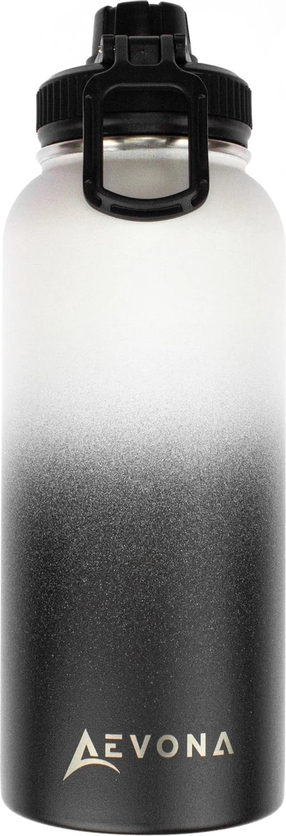 Aevona Waterfles Met Rietje - Thermosfles - Incl 2 Doppen - RVS - 1 Liter 9 Aevona Waterfles Met Rietje - Thermosfles - Incl 2 Doppen - RVS - 1 Liter - Afbeelding 9
