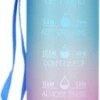 Merkloos Drinkfles – Luxe Drinkfles Met Rietje – Waterfles 1 Liter – Water Bottle – Motivatie Waterfles Met Tijdmarkeringen