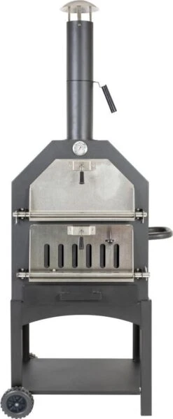 Merkloos MaxxGarden Pizza Oven - Smoker Barbecue Houtskool 45 X 65 X 158cm -Barbecues Verkoopwinkel 495x1200