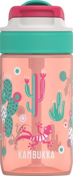 Kambukka Lagoon Drinkfles 400ml -Cactus Gekko Met Geïntegreerd Rietje