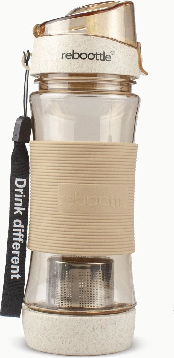 Reboottle - Tea - Drinkfles Met Theefilter - Thee Infuser - Theefles - 450ml - Beige 1 Reboottle - Tea - Drinkfles Met Theefilter - Thee Infuser - Theefles - 450ml - Beige