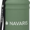 Navaris Fitness Drinkfles 1,3 Liter - Lichte Waterfles Van Roestvrij Staal Groen - Grote Waterfles RVS Voor Sport, Fitness, Yoga En Kamperen
