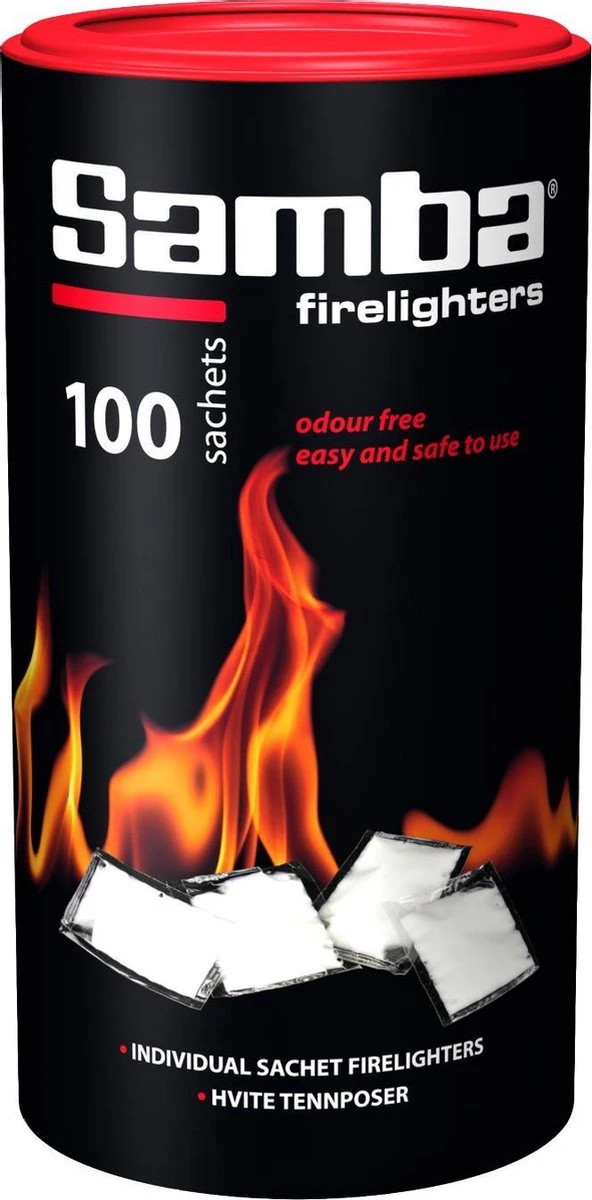 Samba Aanmaakzakjes Openhaard - 100 Stuks In Koker 2 Samba Aanmaakzakjes Openhaard - 100 Stuks In Koker - Afbeelding 2