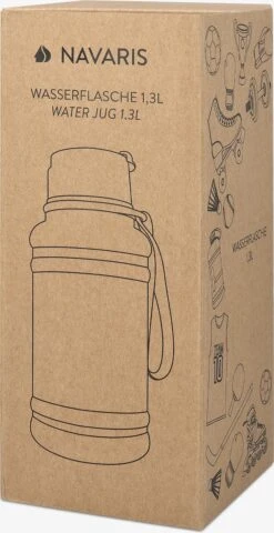 Navaris Fitness Drinkfles 1,3 Liter - Lichte Waterfles Van Roestvrij Staal Grijs - Grote Grijze Waterfles RVS Voor Sport, Fitness, Yoga En Kamperen -Barbecues Verkoopwinkel 617x1200 1