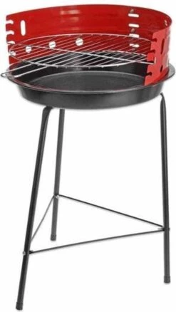 Houtskoolbarbecue Ø33 Cm | Verstelbare Grill BBQ | Halfopen | Zwart / Rood -Barbecues Verkoopwinkel 676x1200