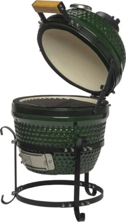 Patton Kamado Keramische Houtskoolbarbecue - 13" - Grilloppervlak Ø 28 Cm - Inclusief Heatdeflector - Groen -Barbecues Verkoopwinkel 682x1200