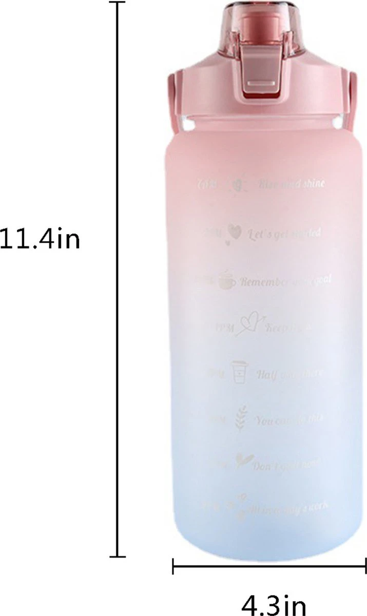 Merkloos Waterfles 2 Liter - Motivatie Waterfles - Waterfles Met Rietje - 2 Liter Waterfles - 2 Liter Drinkfles - Sportfles - Waterfles Met Tijdmarkering - 2 Liter 7 Merkloos Waterfles 2 Liter - Motivatie Waterfles - Waterfles Met Rietje - 2 Liter Waterfles - 2 Liter Drinkfles - Sportfles - Waterfles Met Tijdmarkering - 2 Liter - Afbeelding 7