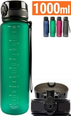 Drinkfles 1 Liter Volwassenen - Sport Bidon Drinkbus 1000ml - Donkergroen - King Mungo KMDF020 -Barbecues Verkoopwinkel 736x1200 2