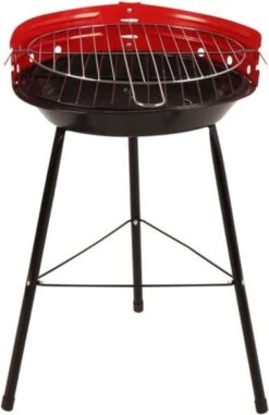 Houtskoolbarbecue Ø33 Cm | Verstelbare Grill BBQ | Halfopen | Zwart / Rood -Barbecues Verkoopwinkel 778x1200