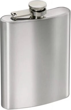 Platvink Klein 118 Ml Met Trechter - 4oz RVS Flacon Zakflesje Whisky