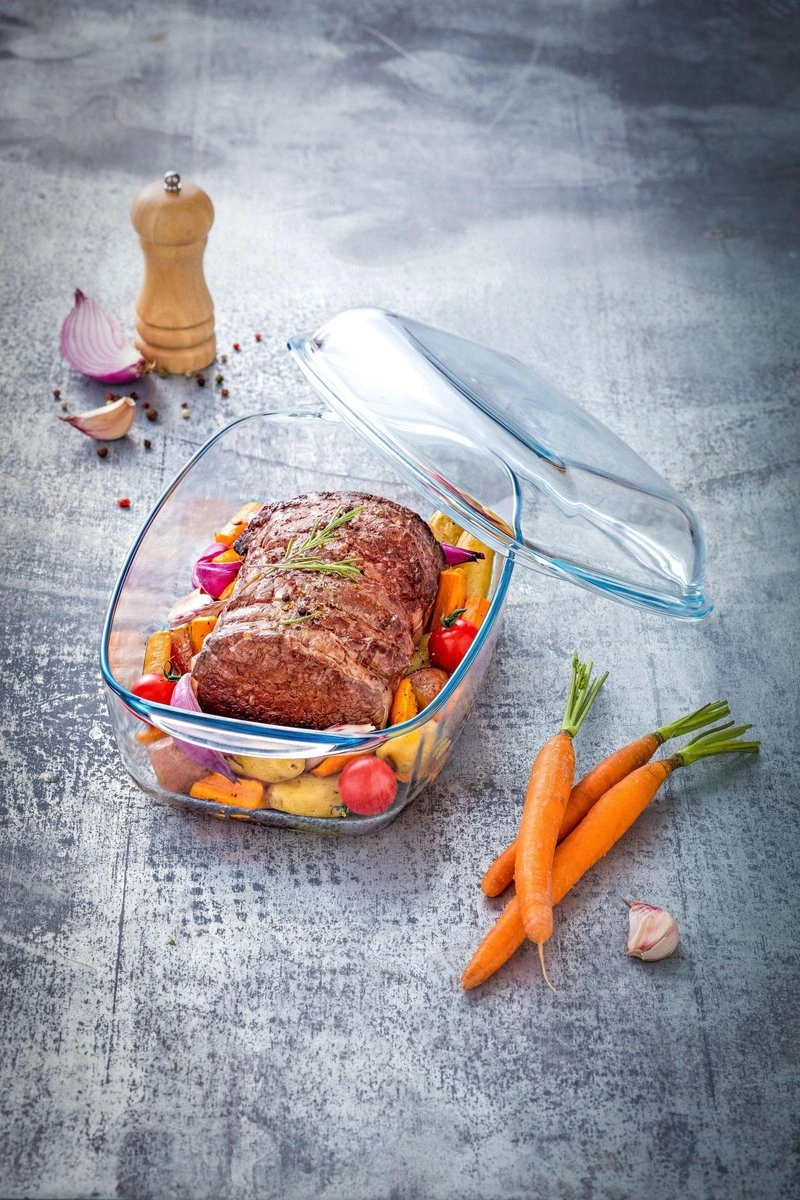 Pyrex - Essentials Schaal Rechthoek Met Deksel 6,5 Liter - Transparant 4 Pyrex - Essentials Schaal Rechthoek Met Deksel 6,5 Liter - Transparant - Afbeelding 4