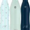 Juicy Blossom Drinkfles - 500ml - Roestvrij Staal - Stainless Steel Bottle - Waterfles - Drinkfles - Thermosfles (Muntgrijs)