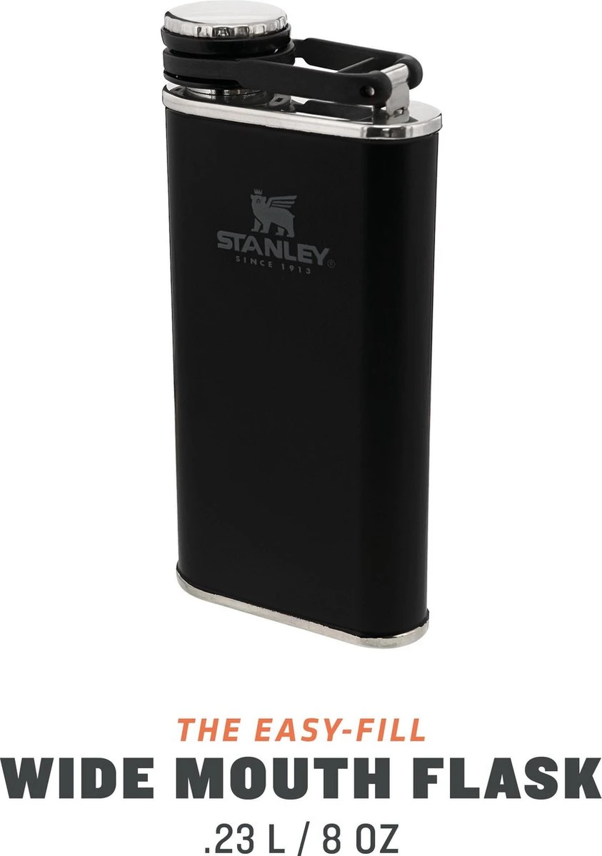 Stanley The Easy Fill Wide Mouth Flask 0,23L - Flacon - Matte Black 6 Stanley The Easy Fill Wide Mouth Flask 0,23L - Flacon - Matte Black - Afbeelding 6