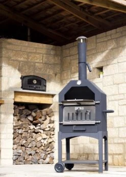 Merkloos MaxxGarden Pizza Oven - Smoker Barbecue Houtskool 45 X 65 X 158cm -Barbecues Verkoopwinkel 856x1200