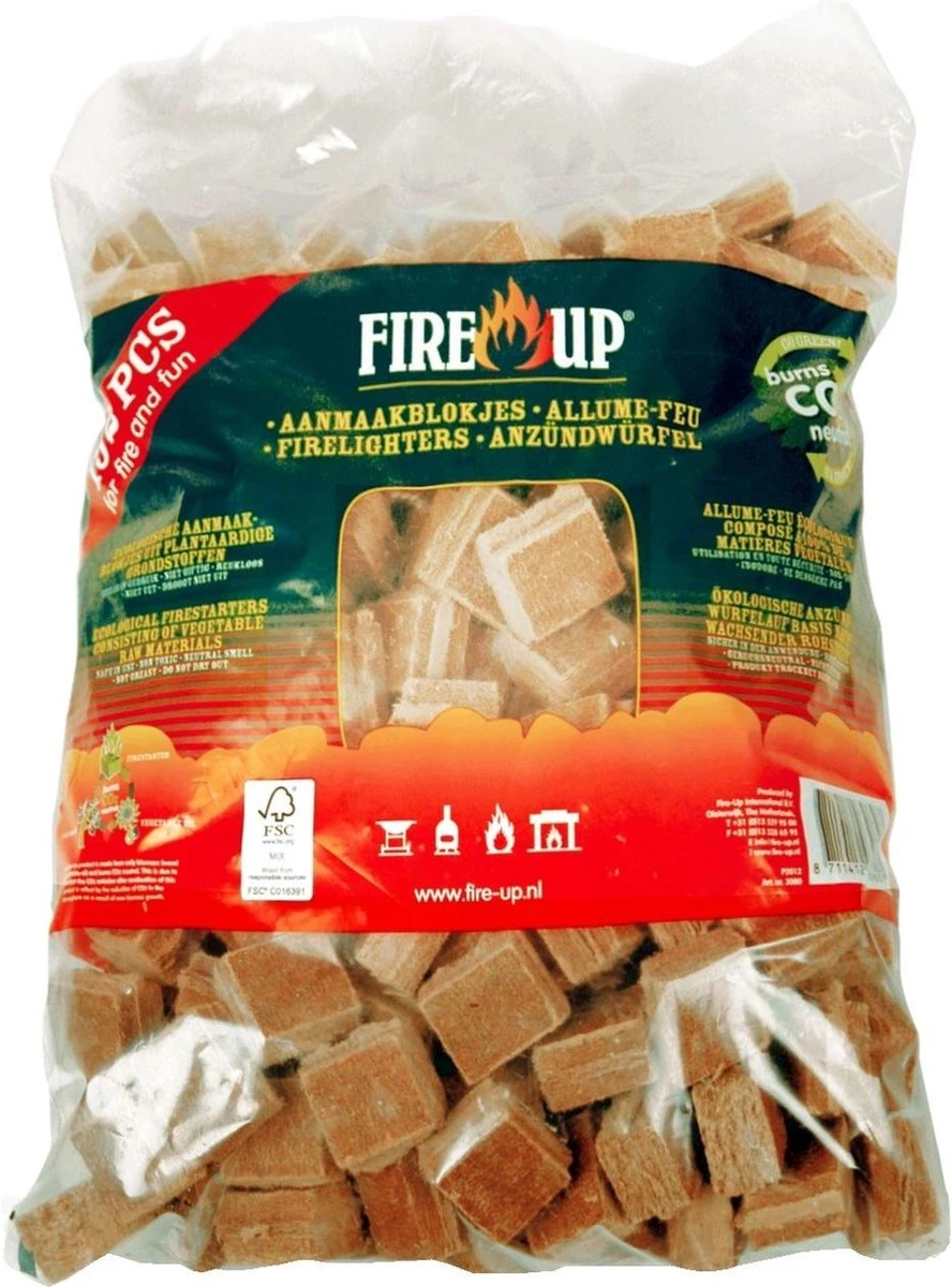 Fire-Up Aanmaakblokjes Zak A 192 Stuks 1 Fire-Up Aanmaakblokjes Zak A 192 Stuks