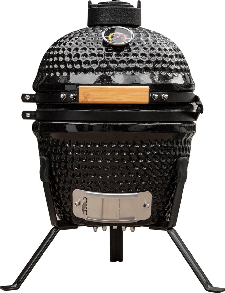 BluMill Kamado BBQ Egg - Kamado 13 Inch - Incl. Vlees Thermometer - Houtskoolbarbecues - Zwart - Ø 27cm 1 BluMill Kamado BBQ Egg - Kamado 13 Inch - Incl. Vlees Thermometer - Houtskoolbarbecues - Zwart - Ø 27cm