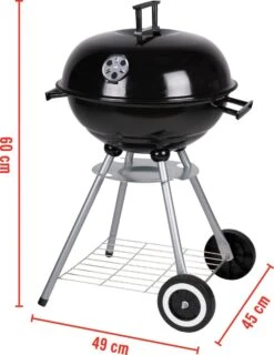 BBQ Collection Houtskoolbarbecue - Kogelbarbecue 45 X 60 Centimeter - Ronde Barbecue - Barbecue Op Wielen - Zwart - Metaal -Barbecues Verkoopwinkel 925x1200