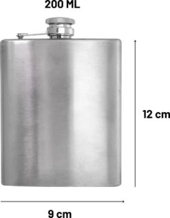 Merkloos Premium RVS Heupfles Met Schroefdop - 200 Ml - 12x9cm -Barbecues Verkoopwinkel 934x1200