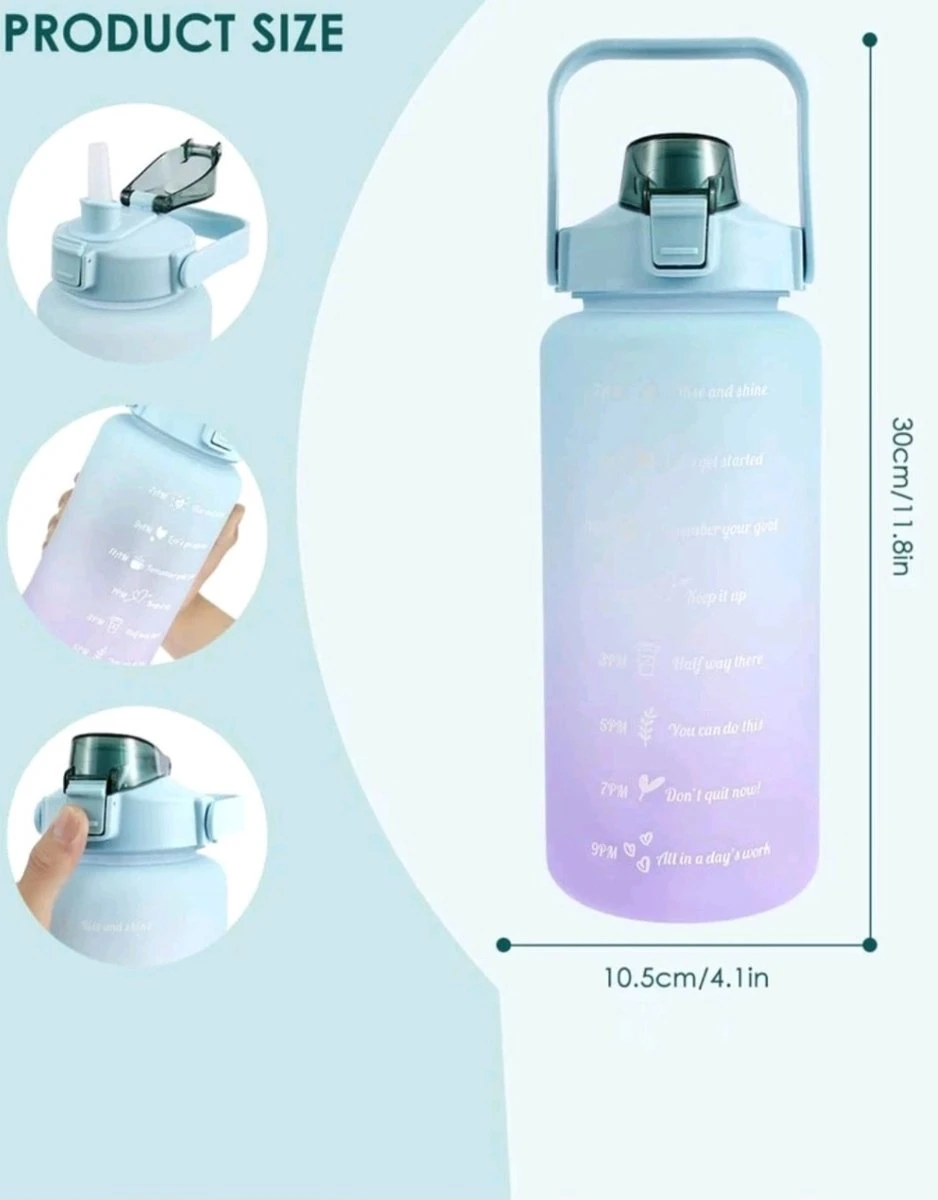 Merkloos Sportfles-Drinkfles-Luxe-2Liter-Uitstraling-Uniek-Motivatie-Waterfles-Met Tijdmarkeringen-MetRietje- 1 Merkloos Sportfles-Drinkfles-Luxe-2Liter-Uitstraling-Uniek-Motivatie-Waterfles-Met Tijdmarkeringen-MetRietje-