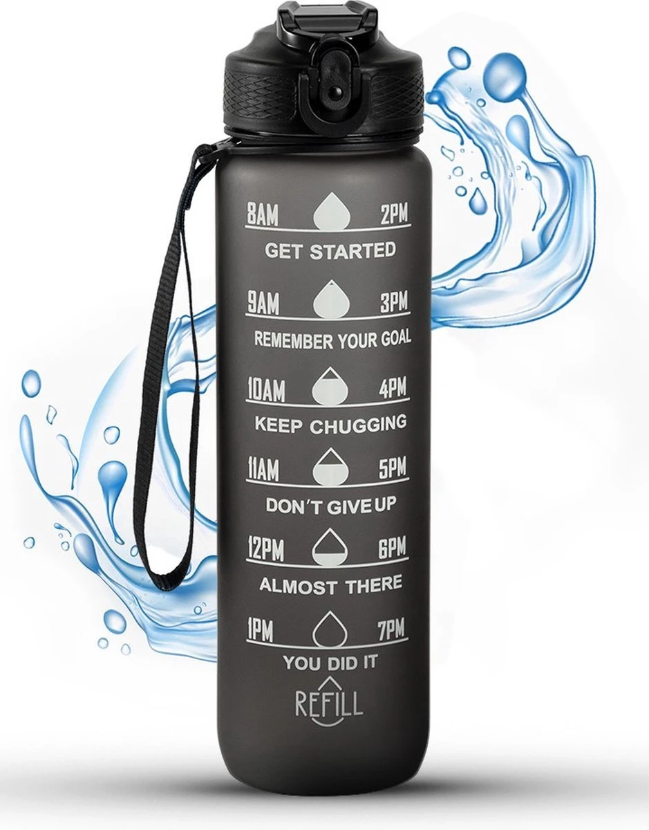 Merkloos Motivatie Waterfles Met Tijdmarkering | Sport Waterfles | Drinkfles Met Rietje | Tritan Waterfles | Lekvrije Sportfles | 1 Liter Waterfles | Motivatie Waterflessen | Motiverende Drinkfles | Drinkflessen | BPA Vrij | Cadeau | Zwart 1 Merkloos Motivatie Waterfles Met Tijdmarkering | Sport Waterfles | Drinkfles Met Rietje | Tritan Waterfles | Lekvrije Sportfles | 1 Liter Waterfles | Motivatie Waterflessen | Motiverende Drinkfles | Drinkflessen | BPA Vrij | Cadeau | Zwart