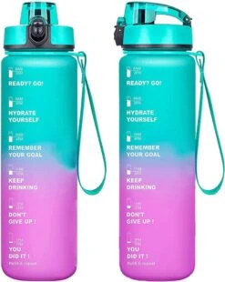 Splash® - Luxe Drinkfles - Motivatie Waterfles - Water Bottle - Waterfles 1 Liter - Bidon- Motivatie Drinkfles - Tijdmarkering - Fruitfilter- Paars/Blauw - Inc. KOOK E-BOOK! -Barbecues Verkoopwinkel 955x1200 3